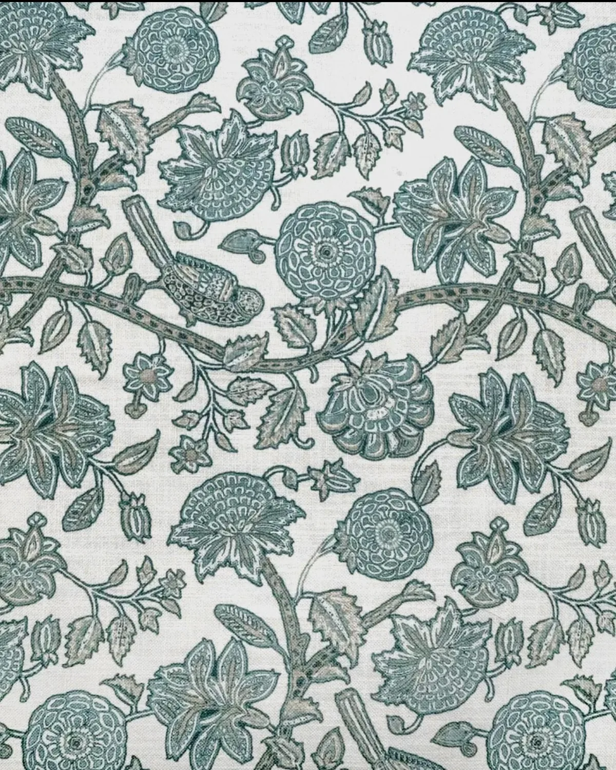 Tapiz Flores Verde Agua