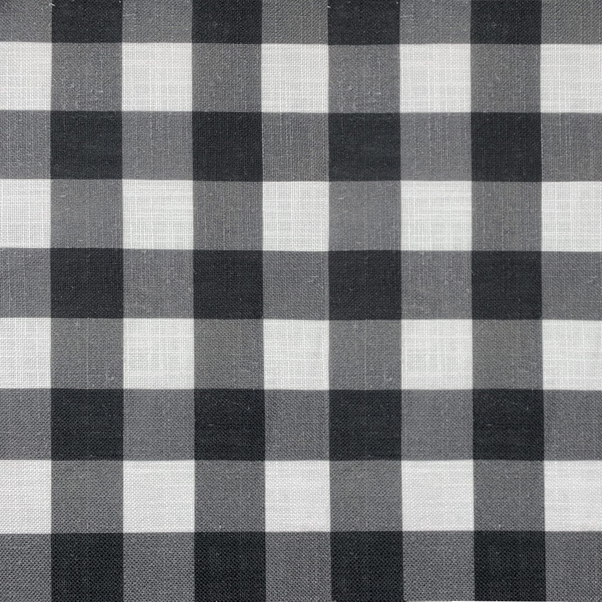 Tela Lino Cuadros Negros