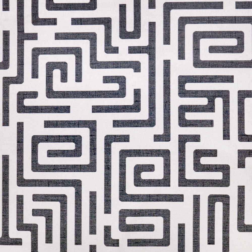 Tela Algodon Laberinto Negro