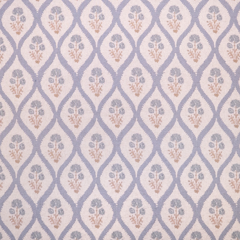 Tela Lino Flor Hemera Azul