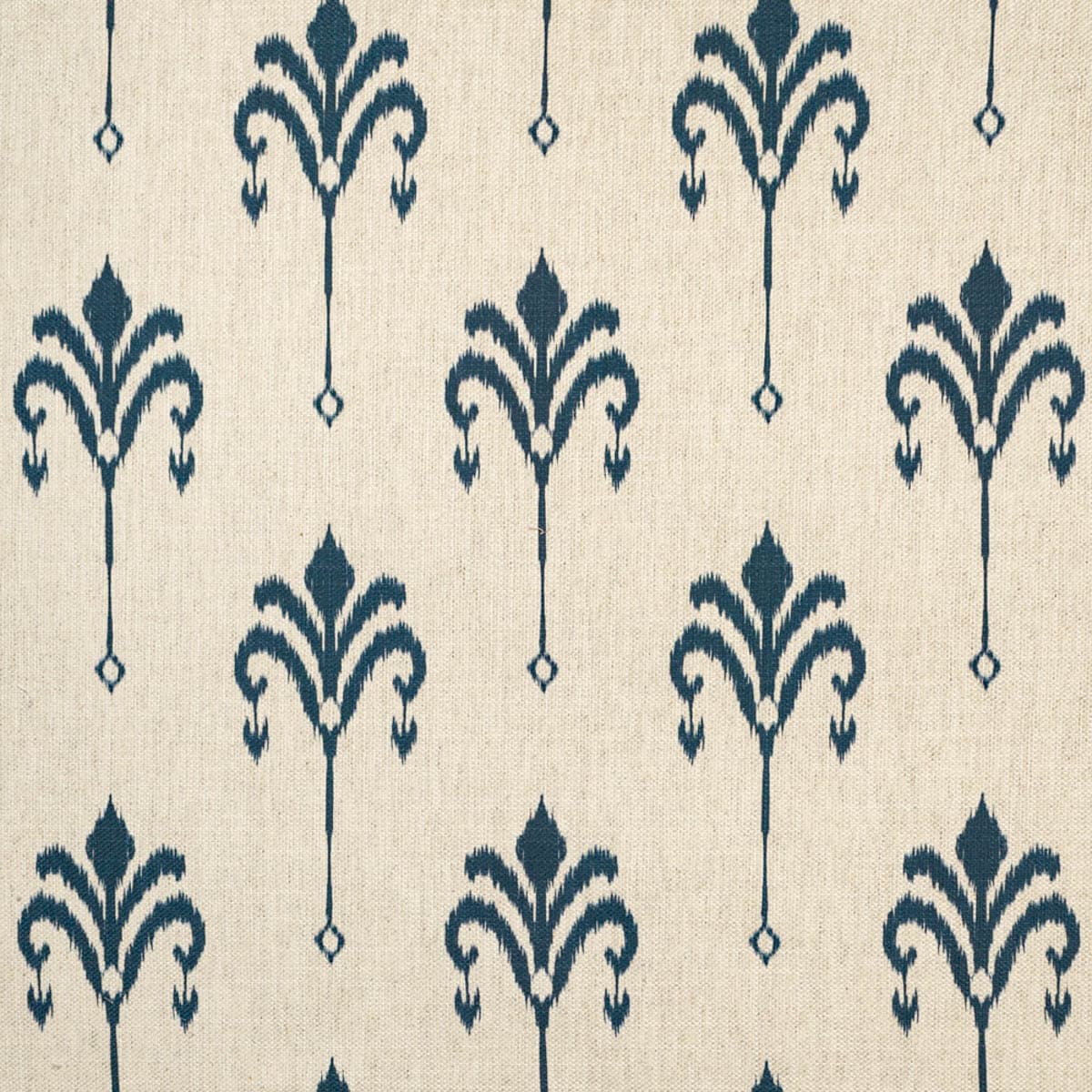 Tela Lino Palmeta Azul Marin